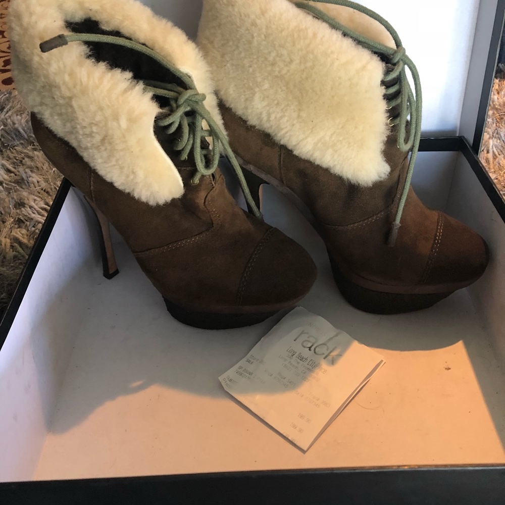 L.A.M.B. Suede Brown boots